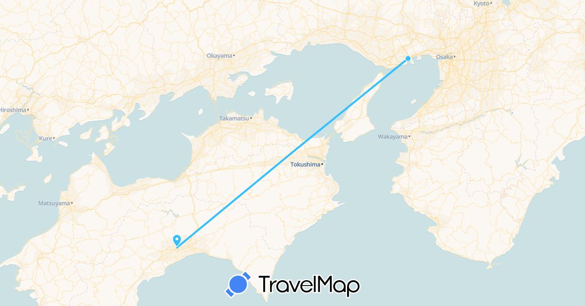TravelMap itinerary: driving, boat in Japan (Asia)